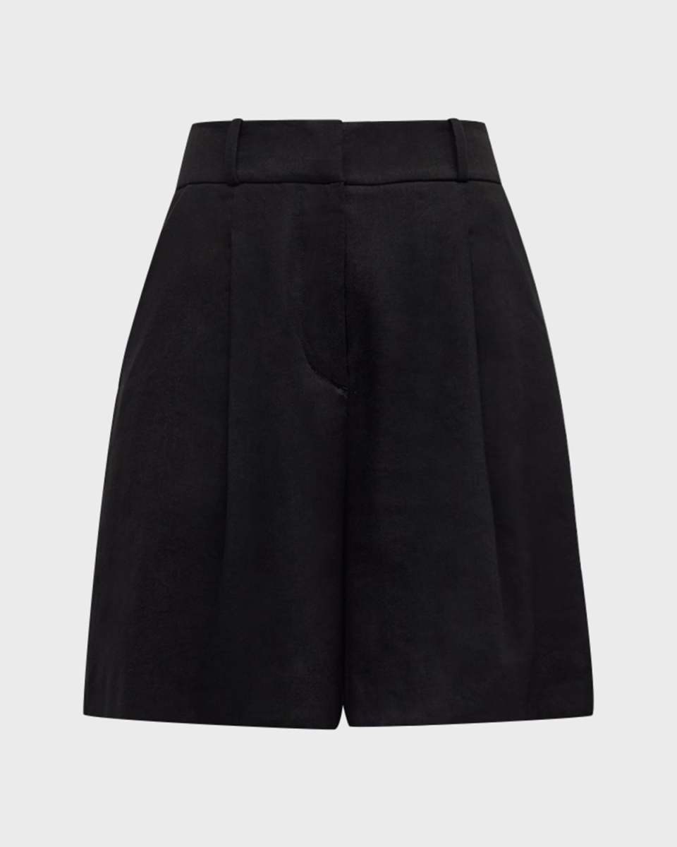 Noemi Pleated Linen Shorts